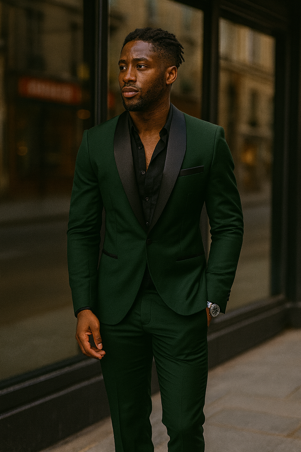 Men's Slim Fit Suit Two Piece Tuxedo with Lapel | Formal Evening Wear