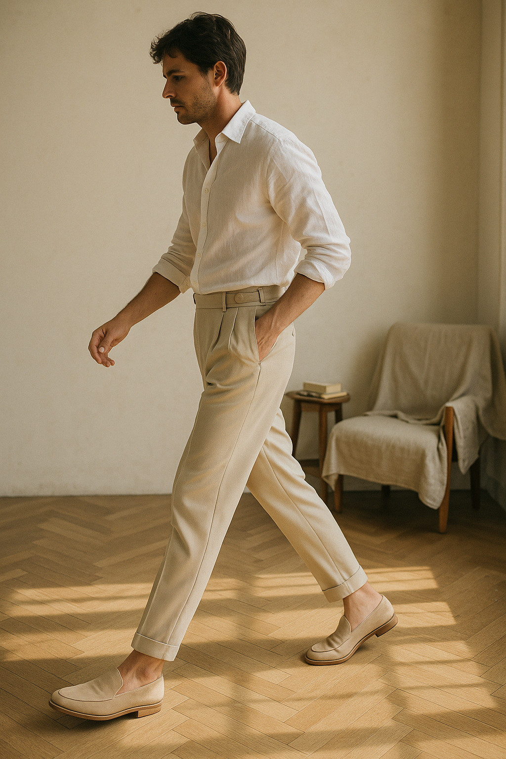 Men's Tailored Trouser Pants Pleated | Smart Tapered Fit