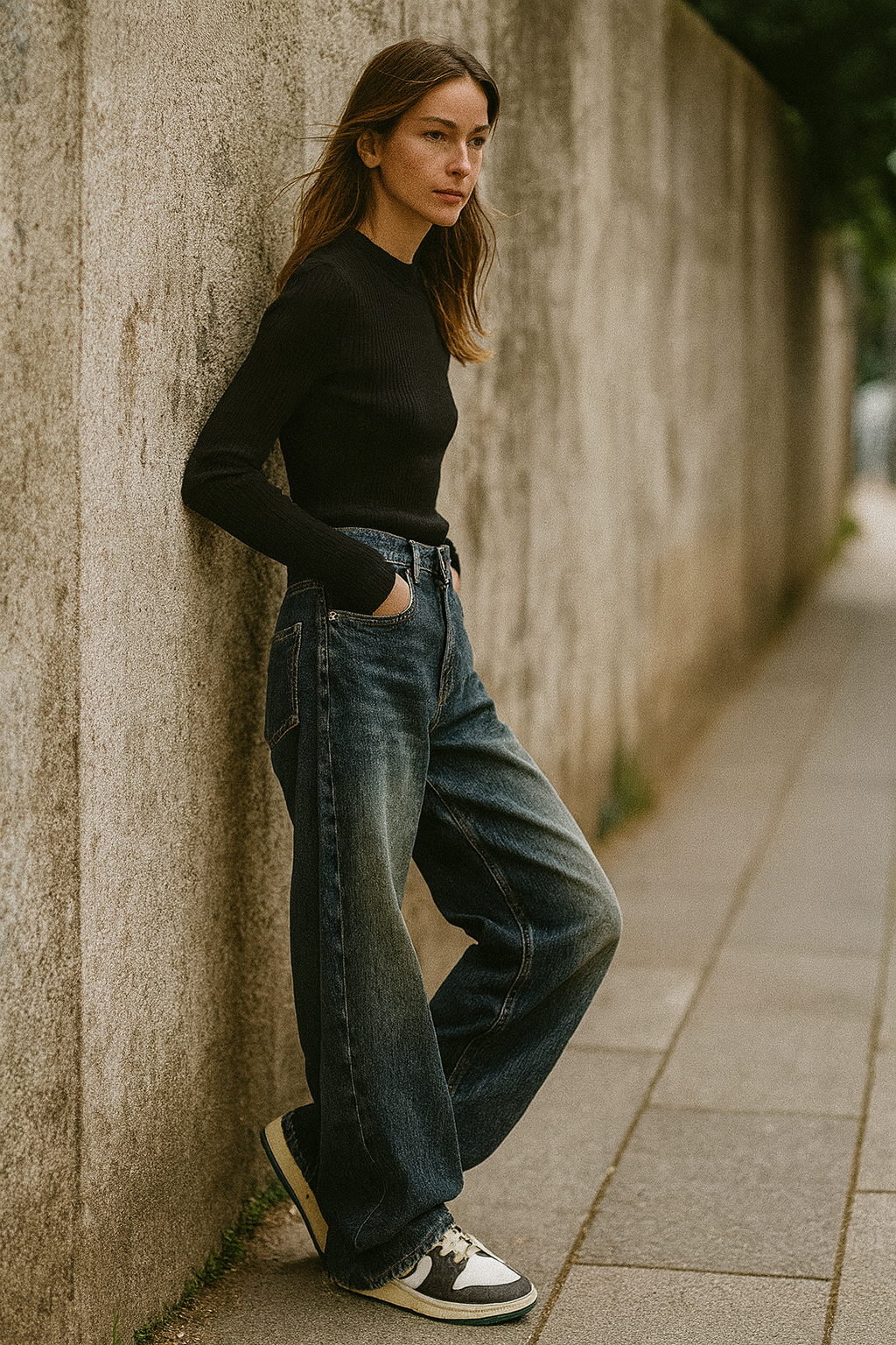 Women's Baggy Jeans High Waist Vintage Wash | Wide Leg Fit