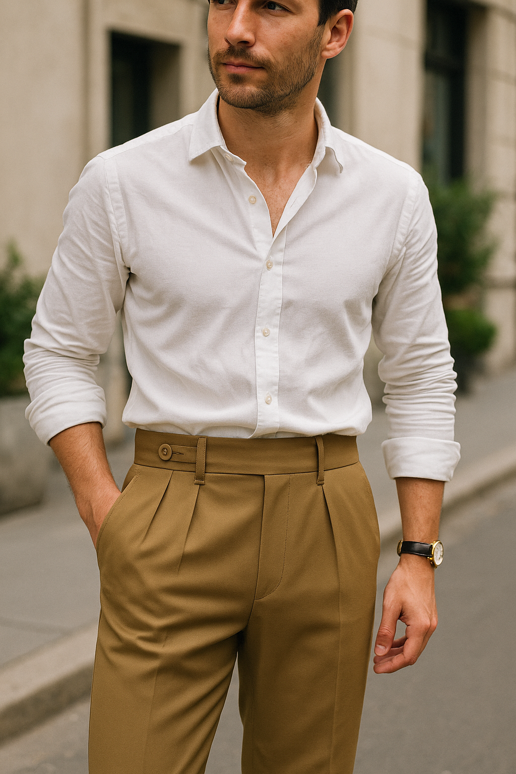 Men's Tailored Trouser Pants Pleated | Smart Tapered Fit