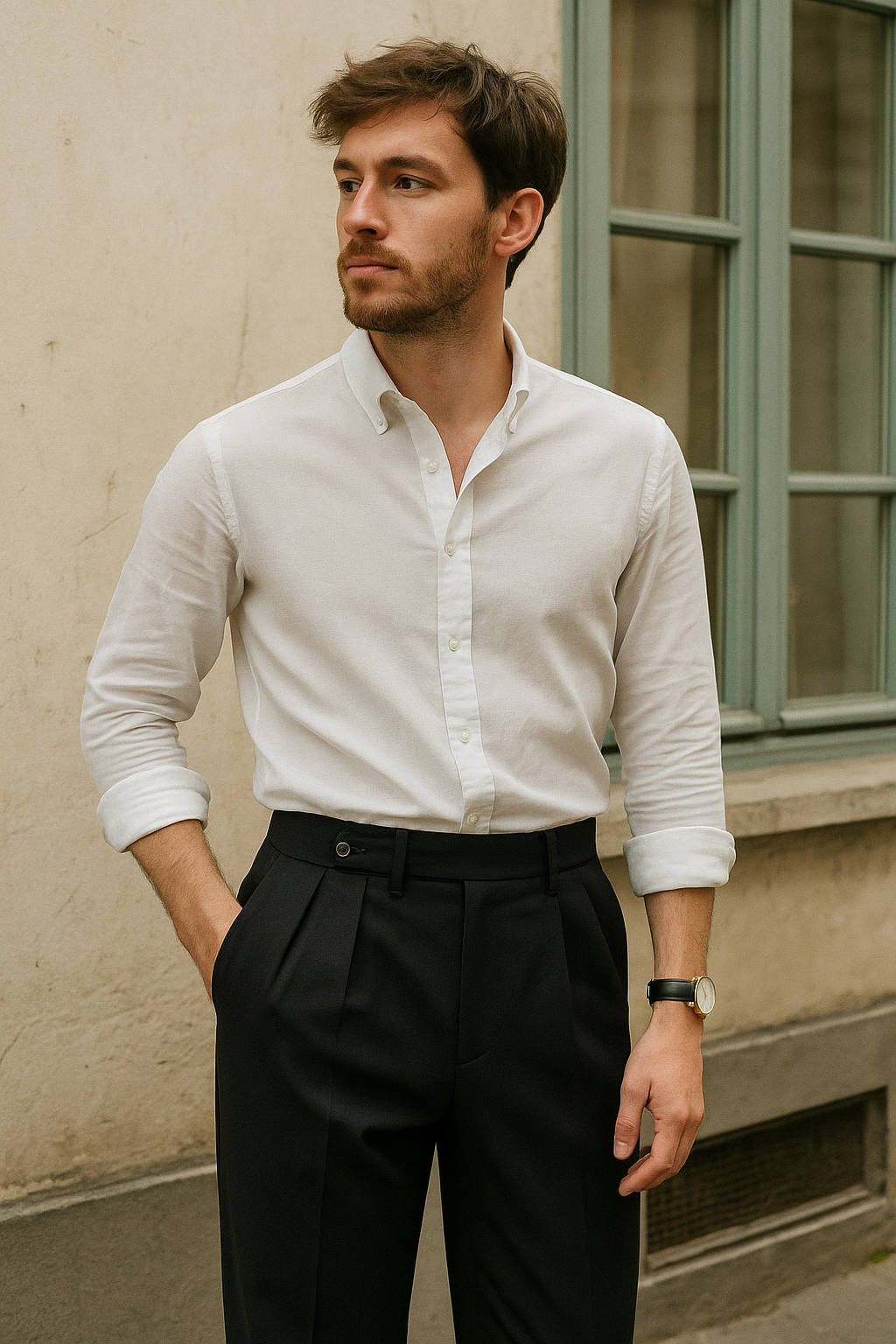 Men's Tailored Trouser Pants Pleated | Smart Tapered Fit