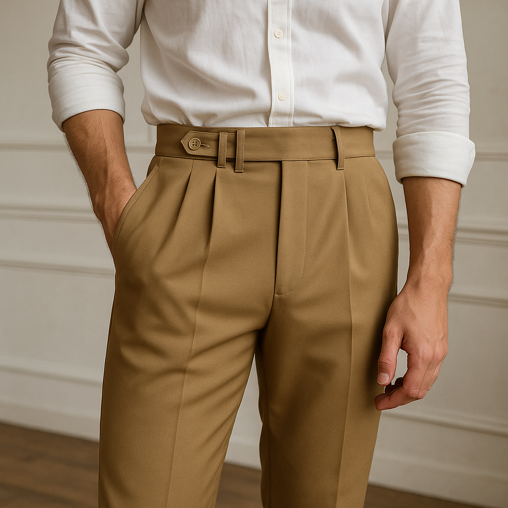 Men's Tailored Trouser Pants Pleated | Smart Tapered Fit