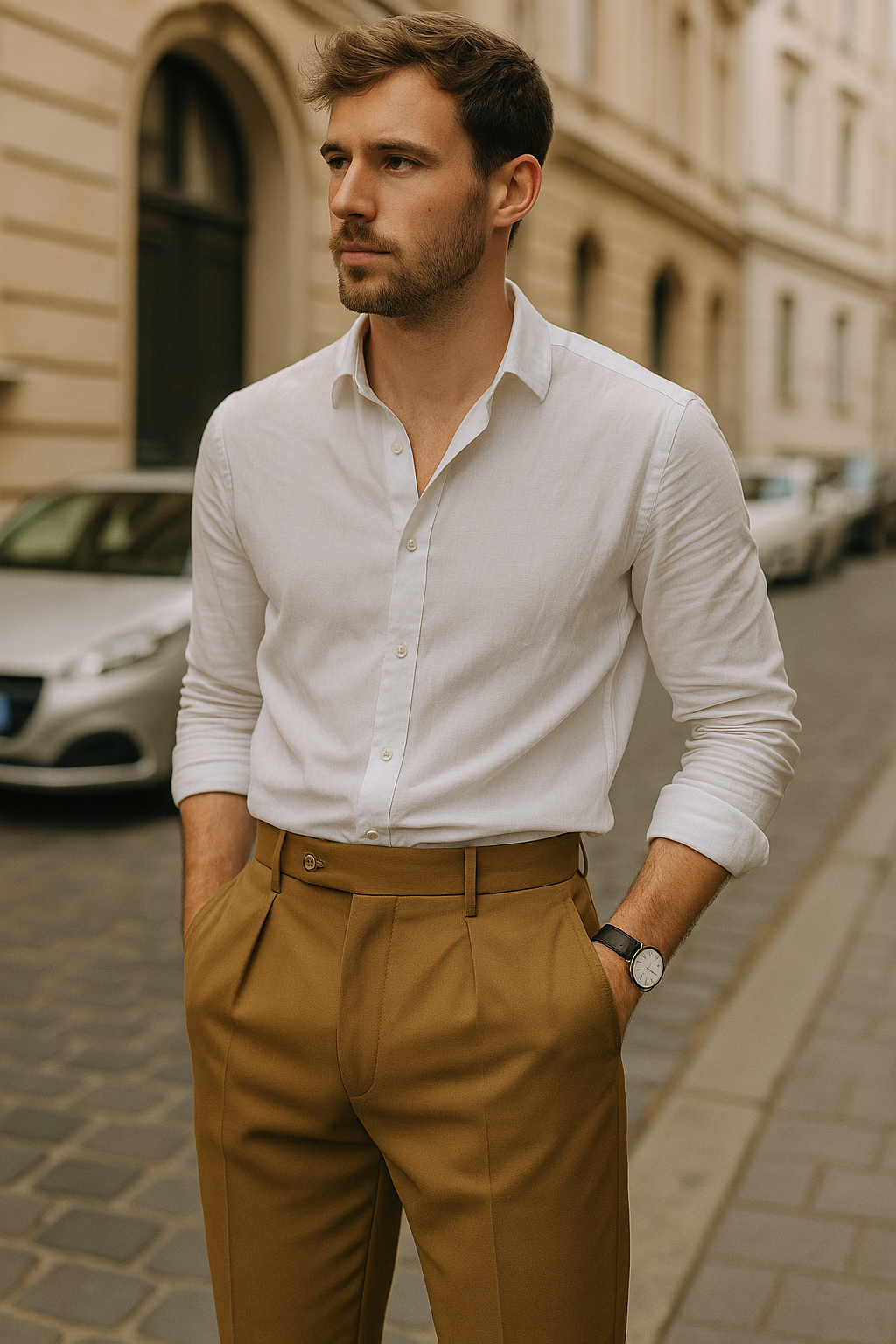 Men's Tailored Trouser Pants Pleated | Smart Tapered Fit